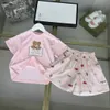 Fashion Baby Tracksuit Summer Migne Pink Set Girls T-shirt Suit Kids Designer Clothes Taille 100-160 cm Girls T-shirt et Shorts 24MA