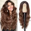 Perucas de renda longa onda profunda FL FRONTE HUMANO CABELO CAURLO 10 ESTILOS FEMANETÍSTICOS GRAVAS SINTÉTICAS DROW RAST PRODUTOS DHVUY 645 WIGS