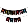 Décoration de fête 2pcs Atmosphère universelle Salle de classe Décor d'école Accessoires suspendus Panneau de papier Bienvenue Back Banner Porte Home Art Craft