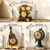 Bordklockor Retro Creative Globe Clock Desktop Home Furnishings TV Cabinet Wine Study vardagsrum Kaféinredning