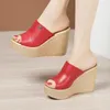 Slippers Summer Ladies Fashion Platform Wedge Women's Sandals 2024 Designer High Heel Open Toe Fish Mouth Shoes