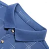 Polo da uomo Polo in poliestere setoso per uomo Manica lunga Easy Care Primavera Moda Confortevole qualità Tasca Stampa Camisas De Hombre