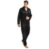 Herren-Pyjama-Set aus Seidensatin, Pyjama-Pyjama-Set, PJS-Set, Nachtwäsche, Loungewear, SMLXL2XL3XL4XL__Perfekte Geschenke240401