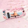 Cases Sakura Matte Transparent TV Dock Hard Case Crystal Shell for Nintendo Switch Oled NS JoyCon Controller TPU Soft Cover Protector