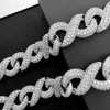 Hiphop Infinity Chain 925 Sterling Silver 16mm 3 Rows Vvs Diamonds Iced Out Moissanite Cuban Chain