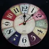 Horloges murales horloge en bois de conception moderne vintage rustique shabby chic home office cafe décoration art grande montre