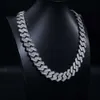 Nouvelle mode 22 mm CZ Fine bijoux Collier Collier Sier plaqué 5A Zircon Cuban Link Chain Women Men