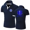 EMT Emergency Ambulance Mens Summer Polos Shirt Casual Solid Color Shorts Sleeves Printing Business Tops Clothing 240320