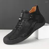 Casual Shoes Waerta Brand Comfort Leather Soft Soled Men Boots Luxury Quality Handmade High Top Ankle Plus Size 38-46