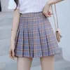 Röcke 2024 Dünne Lose A-Line Weiblichen Frühling Sommer Sexy Plaid Falten Rock Frauen Koreanische Student Hohe Taille Jk Mini Frau