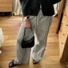 Pantalon femme Puloru printemps été rayé ample Long Chic mode bande élastique cordon jambe droite pantalon Streetwear