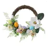 Decorative Flowers Long-Lasting Easter Door Wreath Charm Rich Elements Artificial Garland Practical Cute Perty Gift