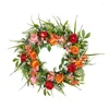 Decorative Flowers Artificial Spring Wreath Peony For Front Door Pink Floral