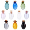 Bouteilles de stockage 10 pièces avec bouchons en liège, Mini verre mignon, ovale, petits pots de sorts colorés, décorations pour la maison, bouteille de Potion