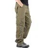 Herrbyxor fickor män casual bomull raka byxor shorts pantalon herrar sport outwear joggers militär last taktisk stor