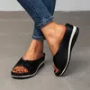 Rimocy Buckle Wedges Slippers Women Summer Hollow Out Thick Bottom Beach Shoes Ladies Plus Size 43 Light Chunky Heels Flip Flops 240318