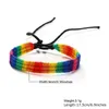 Kedja 20 Rainbow Armband LGBT Pride Handwoven Rope Handwoven Ribbon Friendship Jewelry Q240401