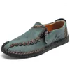 Scarpe casual Moda da uomo fatta a mano in morbida pelle genuina scarpa slip-on da uomo antiscivolo impermeabile per esterni