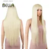 Синтетические парики Bella Синтетический парик парик с прямыми волосами с челкой блондин 613 Розовый фиолетовый красочный теплостойкий парики для женщин косплей Lolita Y240401