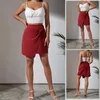 Style Versatile Summer Cotton and Hemp Womens Solid Color Slim Fit Fashion Elegant Commuting Aline Wrapped Hip Skirt 240401