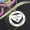 Pendentif Colliers Mode Noms personnalisés pour femmes Love Heart Collier Rose Gold Couleur Chaîne Cadeau de Noël Mère Grand-mère