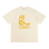 T-shirt a maniche corte allentata casual con logo ricamato con lettera stampata a getto d'inchiostro LO Yiwei versione alta