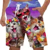 Beach Pants Summer Beach Surfing Pants Printed Smoke Pattern Trendy Mens Shorts