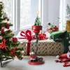 Ljusstakar jul ljusstake hållare hållbart järn te -ljus stativ kreativ jultomten elkprydnad för dekor