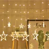 Świąteczne ozdoby LED dla domu Navidad Kids Baby Shower urodzin Baby Shower Wedding Bachelore Party Curtain Work Star String 240325