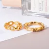 Cluster Rings Stainless Steel Ring Golden Bamboo Joint Metal Finger Bagues Pour Femme Accessories Gift Waterproof