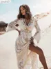 Grundlegende lässige Kleider Canwedance Womens Lace Beach Kleider Vintage Flare Sleeve Hohllout Boho Maxi mit Quasten romantischer Urlaub Vestidos YQ240402