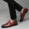 Chaussures décontractées en cuir européen et américain pour hommes, mocassins Penny de style britannique pour marié de mariage