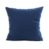 새로운 격자 무늬 줄무늬 폴리 에스테르면 캔버스 쿠션 커버 베개 케이스 네이비 블루 의자 소파 홈 장식 베개 덮개
