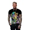 Hot Selling Mens 3d Tiger Full Body Printed Short Sleeved Casual Trendy T-shirt in the Summer