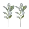 Decorative Flowers Artificial Realistic Stachys Baicalensis Leaf For Home Decoration Wedding Set Of 2 Fade-resistant Ins