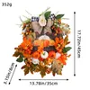 Decorative Flowers Harvest Fall Wreath Pumpkin Hanger Thanksgiving Front Door