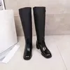 Botas femininas de grife com bico redondo, sola grossa, sola de borracha resistente ao desgaste, couro genuíno, botas altas de rua ao ar livre, botas Martin com caixa 35-42