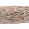 Luźne kamienie szlachetne Veemake Morganite okrągłe koraliki do biżuterii tworzący naturalny kryształowy naszyjnik bransoletki kolczyki
