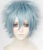 Wigs free shipping Charming beautiful Hot sell Quality New My Boku no Hero Academia Tomura Shigaraki Short Mixed Grey Blue Cosplay Hair