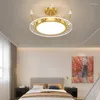 Plafonniers Rose Cristal Couronne LED Chambre D'enfant Lumière Moderne Chaud Romantique Princesse Petite Fille Chambre Lampes