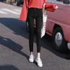 Женские джинсы со скошенной кромкой, женские скинни с высокой талией, эстетичная одежда тысячелетия, ретро-стирка, корейская мода, уличная мода 2024