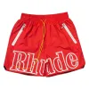 Rhude Basketball Shorts Mens Fashion Beach Short Running Sports Fitness Luxury Summer Casual Versatile Quick Drying Breathable Mesh Boardshorts Gym