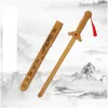 Martial Arts Kung Fu Wood Bamboo Qinglong Sword med mantel Stage Performance Props 54 cm Drop Delivery Sports Outdoors Fitness Supplo Othfs