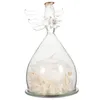 Decorative Flowers Preserved Flower Ornament Angel Figure Glass Dome Eternal Decor Romantic