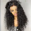 Perucas negra natural macio 26 polegadas de comprimento 180%densidade kinky cachear cachere pré -explodido sem gluia de renda profunda peruca para mulheres babyhair diariamente cosplay