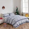 Bedding Sets Christmas Polyester Fiber Duvet Cover Set Red Blue Elk Snowflake Microfiber Soft Comfortable Quilt