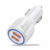 QC3.0 Car Charger Dual USB Charger quick charge 5V 2A QC 3.0 Fast Charging Adapter Chargers For iPhone 15 14 13 12 11 Pro Max X 8 7 and Samsung Phones