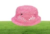 Summer słomy rybak ręcznie tkana czapka na świeżym powietrzu Straw Hat Unisex Holiday Travel Hats haftowany projektant liter Cap9835001