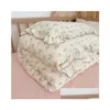 Conjuntos de cama 3 pcs / conjunto vintage floral musselina algodão bebê crianças berço roupa de cama edredom fronha sem enchimento 240322 drop d otifh