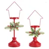 Candle Holders Christmas Pillar Holder Menorah Advent Wreath Set Of 2 Metal Stand For Weddings And Parties